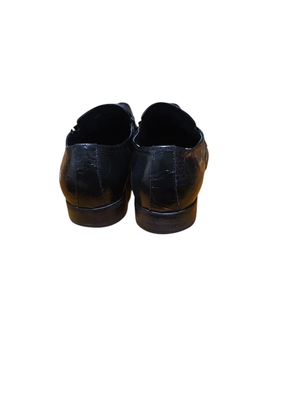 Aldo Black Leather Slip-On Loafers with Decorative Strap | Size 10